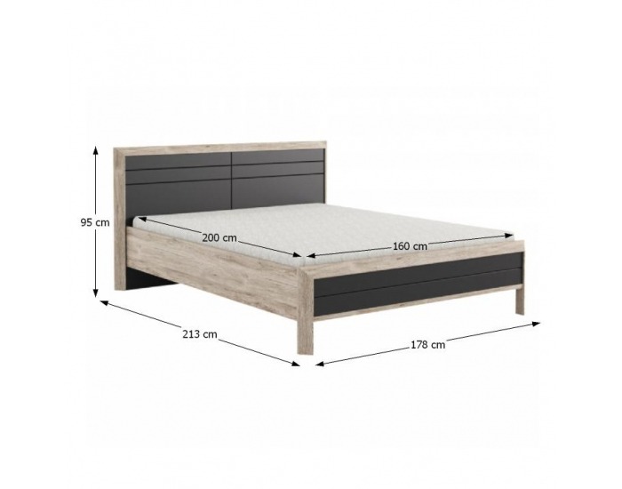 Posteľový rám Lumpur LN16 160 - san remo / grafit