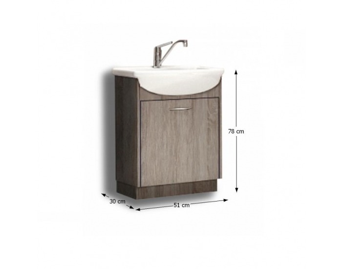 Kúpeľňová skrinka pod umývadlo Olivia TR 13 - dub sonoma truflový