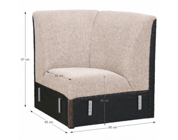 Rohová časť Iza - béžová / hnedá