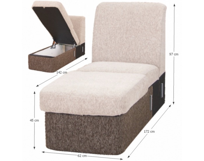 Otoman Iza - béžová / hnedá