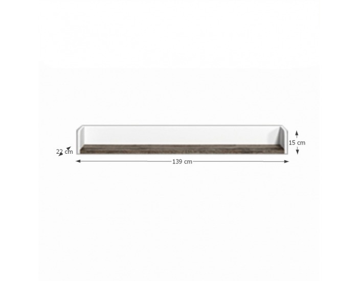 Polica Lorien LS 53 - san remo / biela / biely vysoký lesk