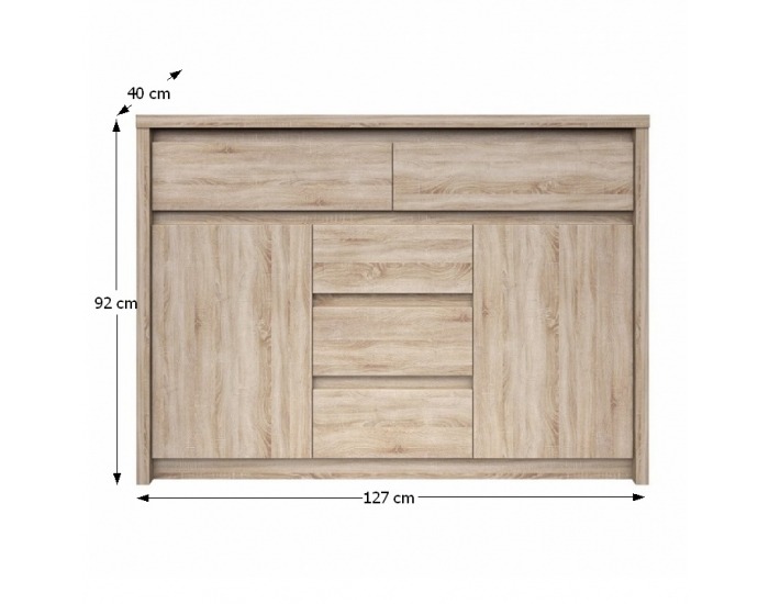 Dvojdverová komoda Norty Typ 10 - dub sonoma