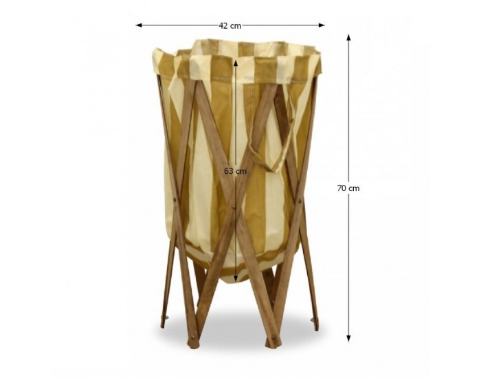 Kôš na prádlo Dzimbo 2 - svetlohnedá / potlač