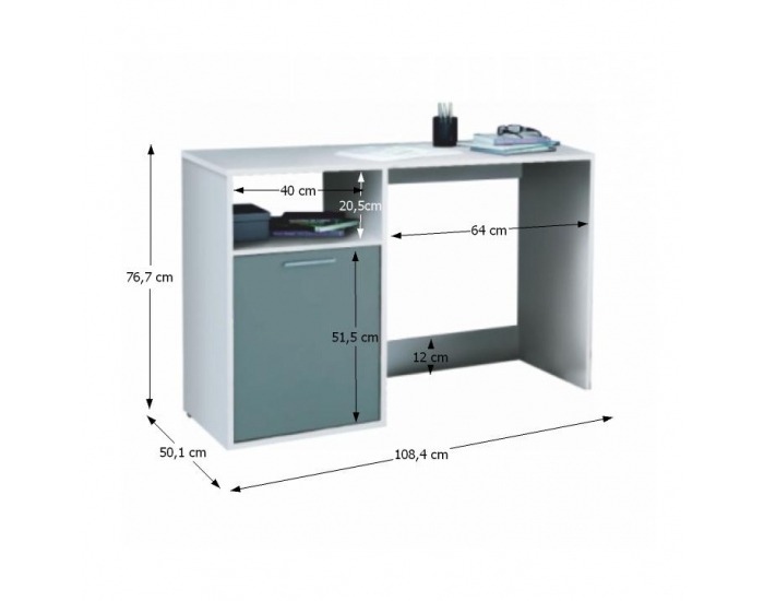 PC stolík Bandy 258758 - sivá / biela