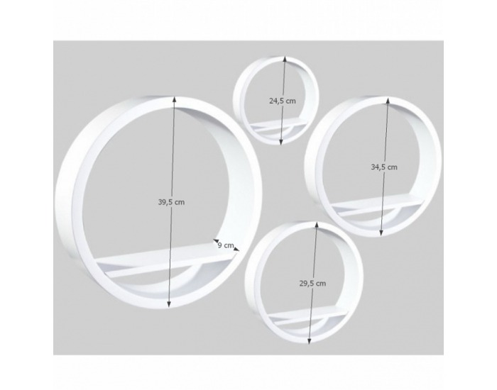 Poličky (4 ks) Ema - biela