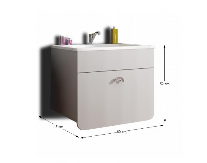 Kúpeľňová skrinka pod umývadlo Dominika 35RO TR13 - biela