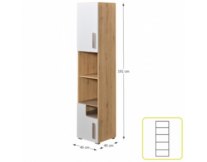 Regál Katar K5 - san reno / biela / cappuccino