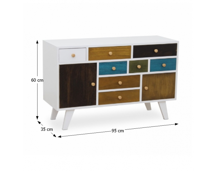 Komoda Feline 7461 - biela / kombinácia farieb