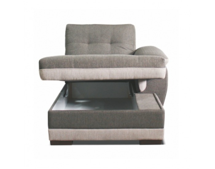 Otoman s úložným priestorom Ruba LC P - tmavosivá / krémová