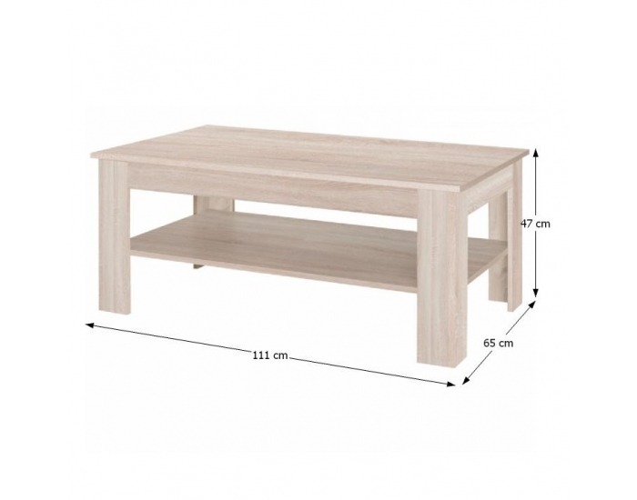 Konferenčný stolík Stilo 8 - dub sonoma / biely lesk