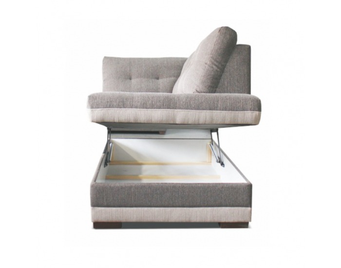 Otoman s úložným priestorom Ruba BL P - tmavosivá / krémová