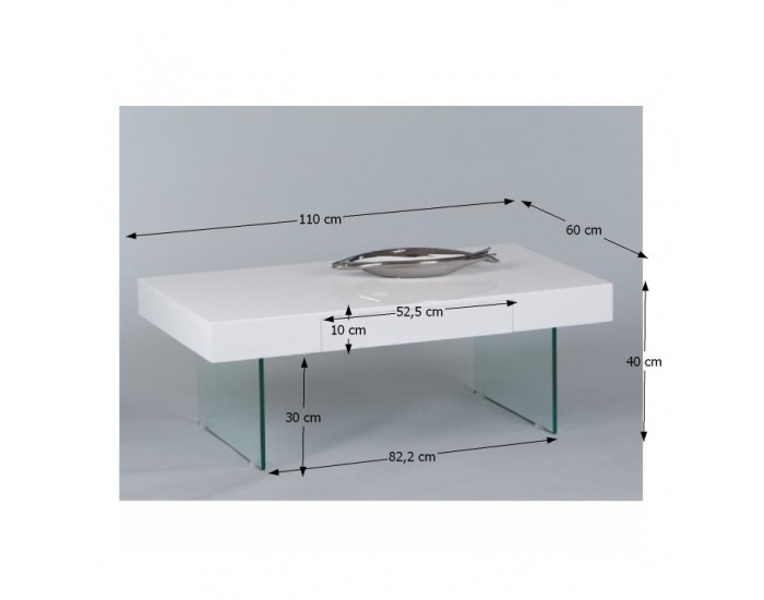 Konferenčný stolík Daisy - biely vysoký lesk