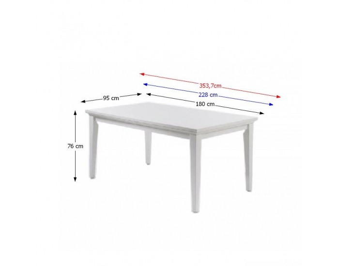 Rozkladací jedálenský stôl Paris - biela