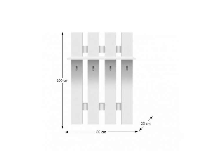 Vešiaková stena Topty Typ 17 - biela