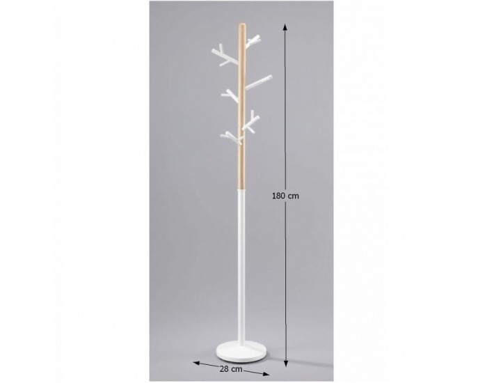 Vešiak Racine - prírodná / biela