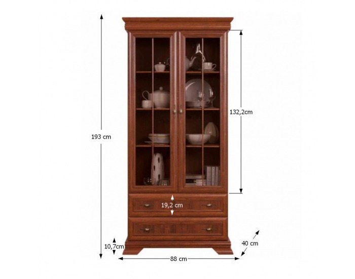 Rustikálna vitrína Boltis 2 - orech ecco