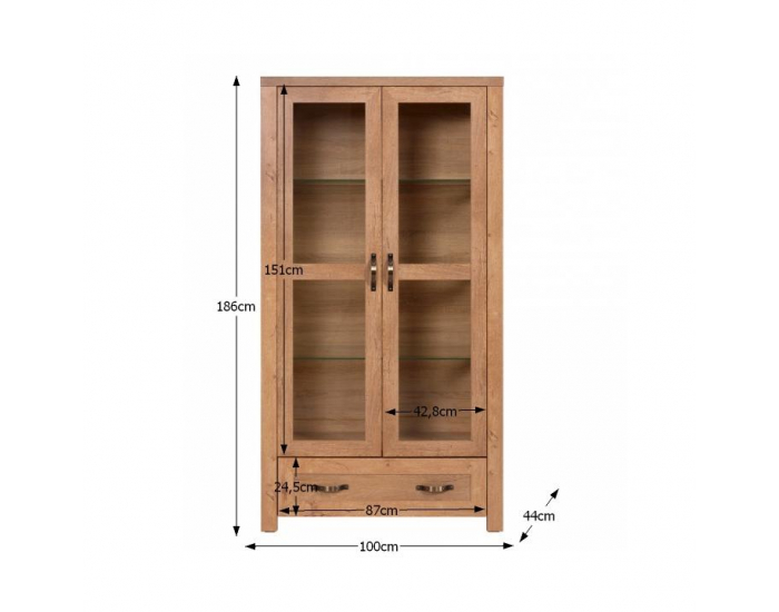 Vitrína Adriano 1 - dub lefkas svetlý