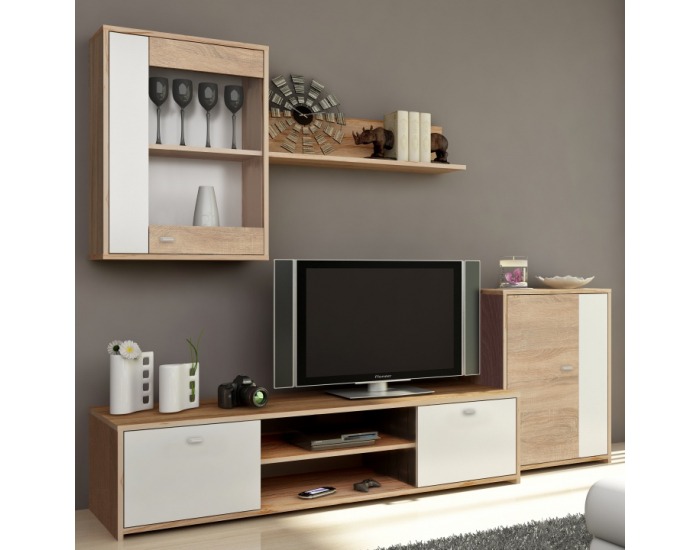 Obývacia stena Genta - dub sonoma / biela