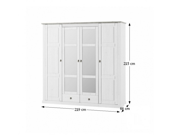 Šatníková skriňa Liona LM 74 4D - biela