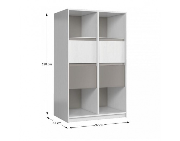 Regál Manti R4S - sosna Andersen / congo sivá