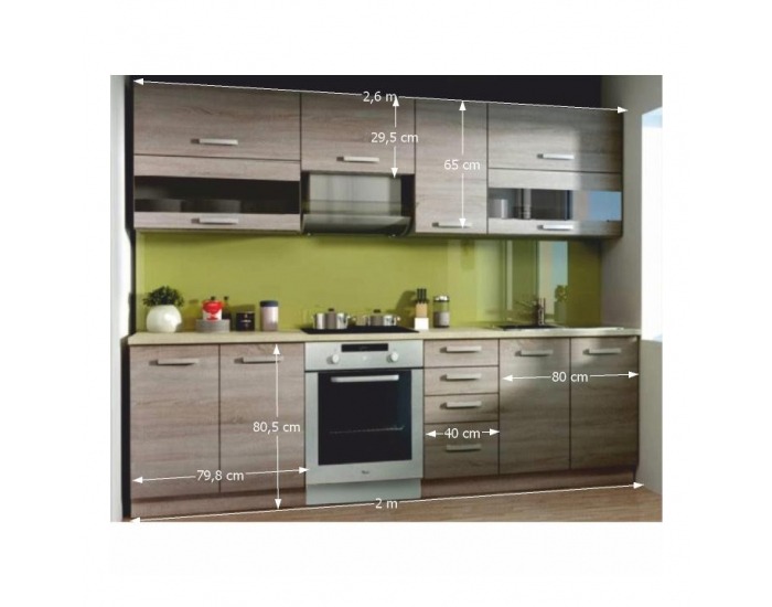 Kuchyňa Kalen 260 - dub sonoma truflový