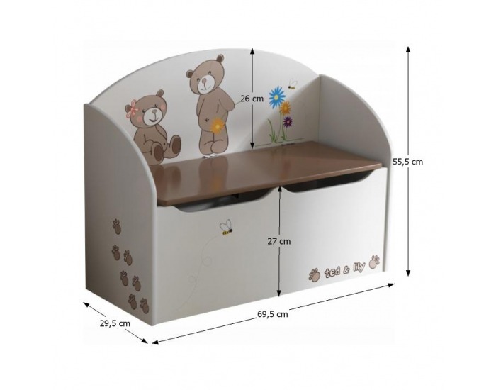 Box na hračky Puff 234549 - čokoládová / biela