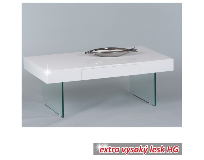 Konferenčný stolík Daisy - biely vysoký lesk