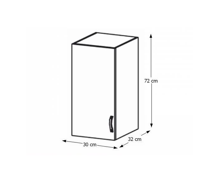 Horná kuchynská skrinka Royal G30 L - biela / sosna nordická