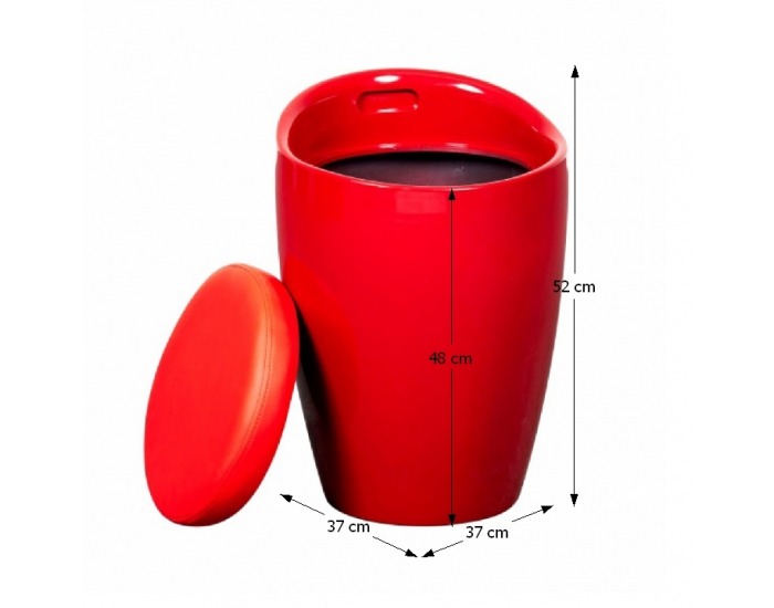 Taburetka s úložným priestorom Dalila - červená