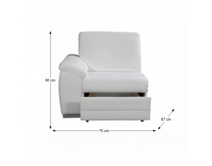 Jednosed s úložným priestorom Labello L - ultrabiela (Cayenne 1115)