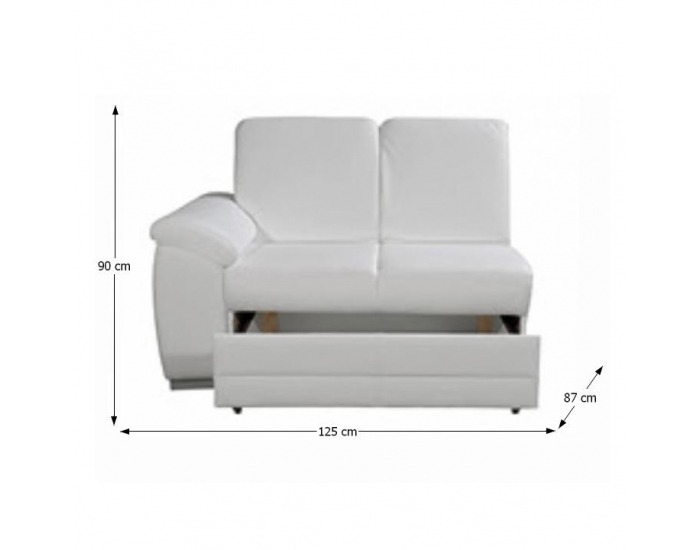 Dvojsedačka s úložným priestorom Labello L - ultrabiela (Cayenne 1115)