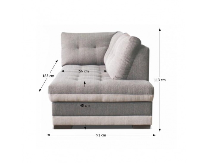 Otoman s úložným priestorom Ruba BL P - tmavosivá / krémová