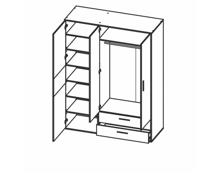 Šatníková skriňa Beria 3D - grey / maracaibo