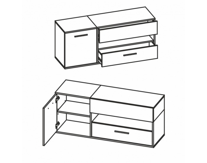 TV stolík Beria - grey / maracaibo
