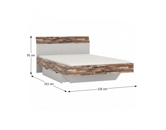 Posteľový rám s úložným priestorom Beria 120 - grey / maracaibo