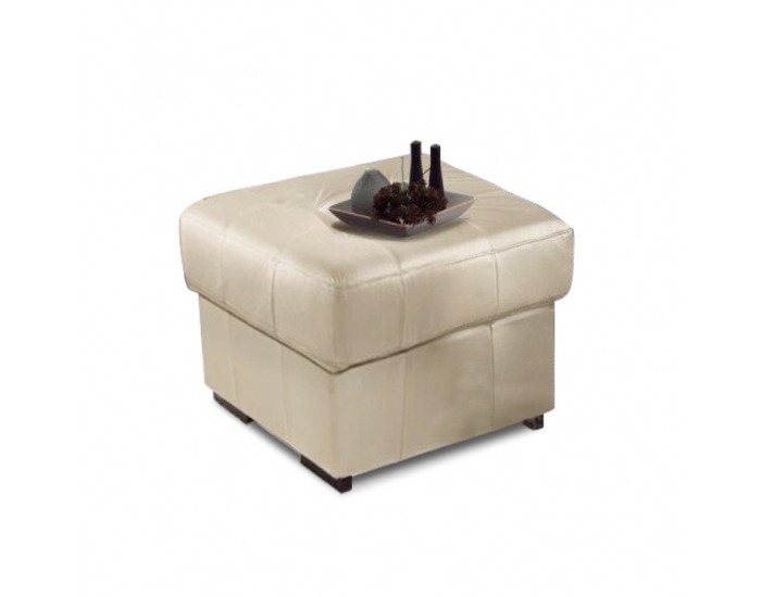 Kožená taburetka Trek - biela koža (Yak M6901)