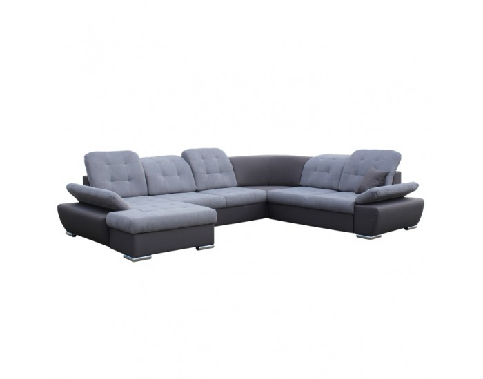 Rohová sedačka U s rozkladom a úložným priestorom Silver P - sivá