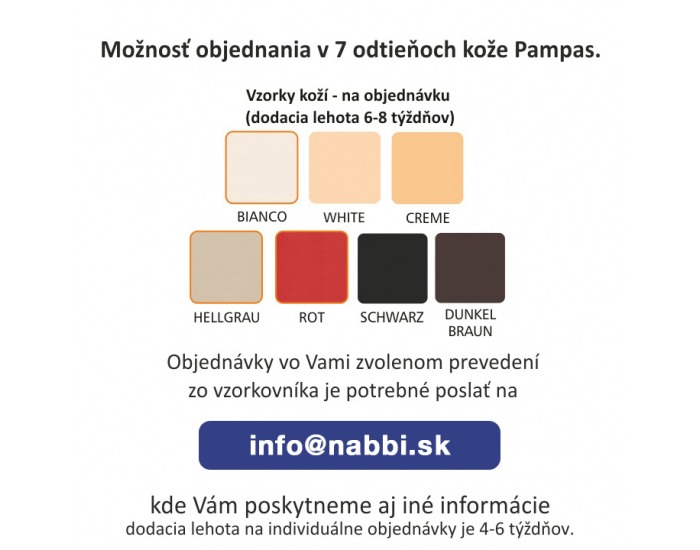 Kožená taburetka Trek - biela koža (Yak M6901)