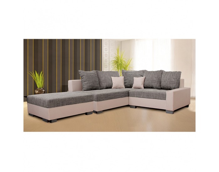 Rohová sedačka Ida New L - béžová / sivobéžová melírovaná