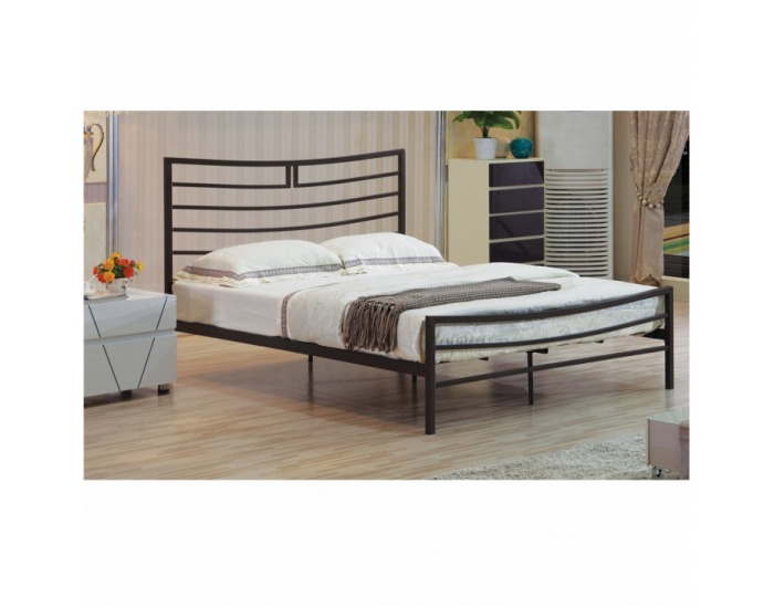 Kovová jednolôžková posteľ s roštom Dalia 140 - čierna