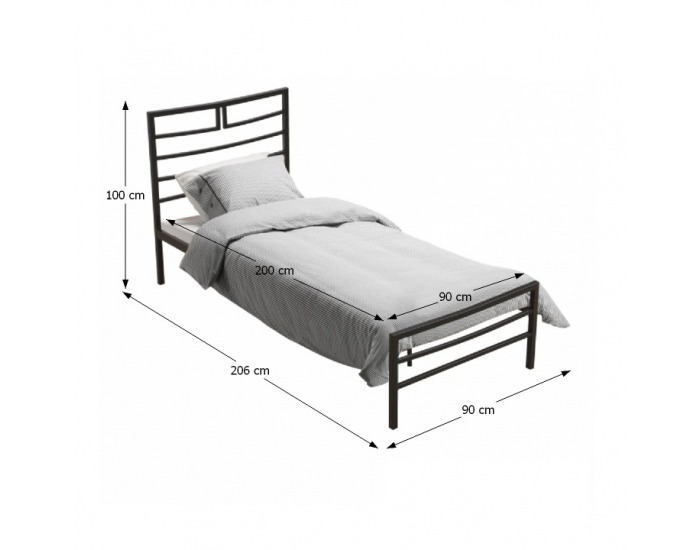 Kovová jednolôžková posteľ s roštom Dalia 90 - biela