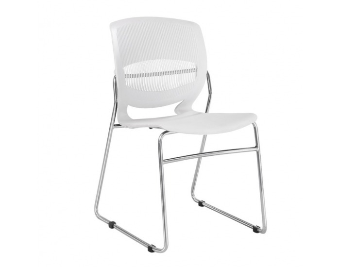 Kancelárska stolička Imena - biela / chróm