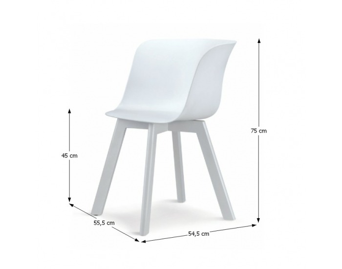 Jedálenská stolička Levin - biela / biela