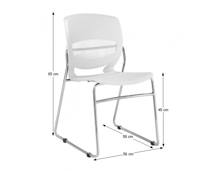 Kancelárska stolička Imena - biela / chróm