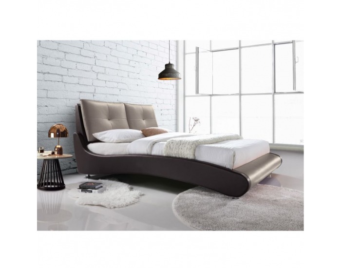 Čalúnená manželská posteľ s roštom Argos 180 - hnedá / cappuccino