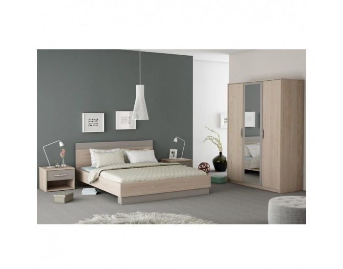 Manželská posteľ Graphic Typ 3 160 - dub arizona / sivá