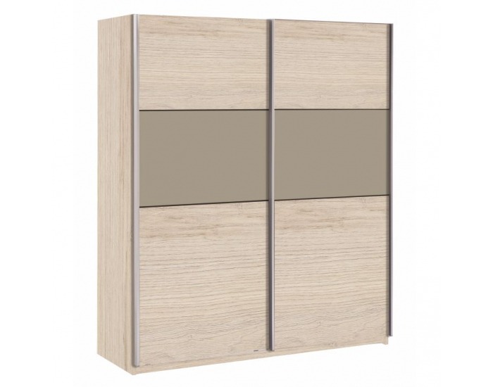 Šatníková skriňa s posuvnými dverami Graphic Typ 2 2D - dub arizona / sivá