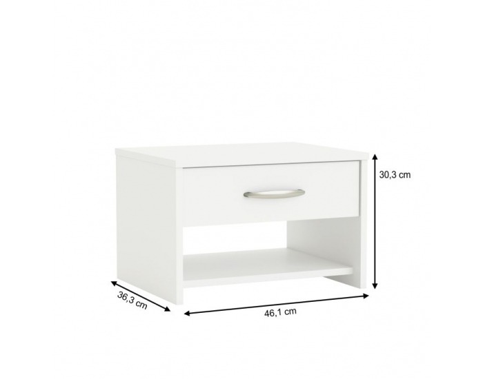 Nočný stolík Ambian - biela