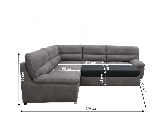 Rohová sedačka s rozkladom a úložným priestorom Albany K L - hnedá