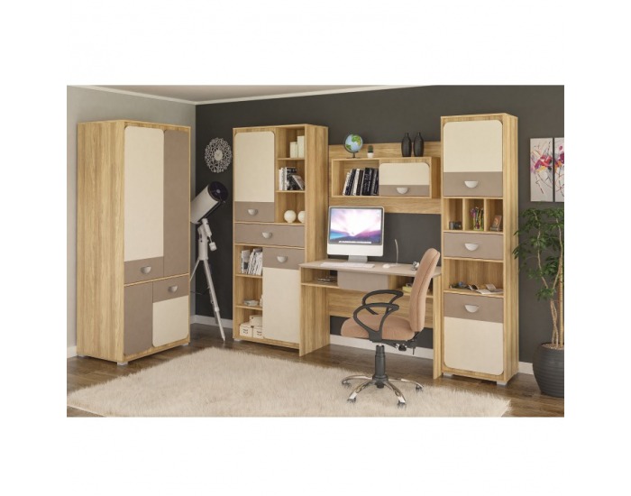 Posteľový rám s úložným priestorom Lotty 1S/90 - dub jačmenný / champagne / cappuccino